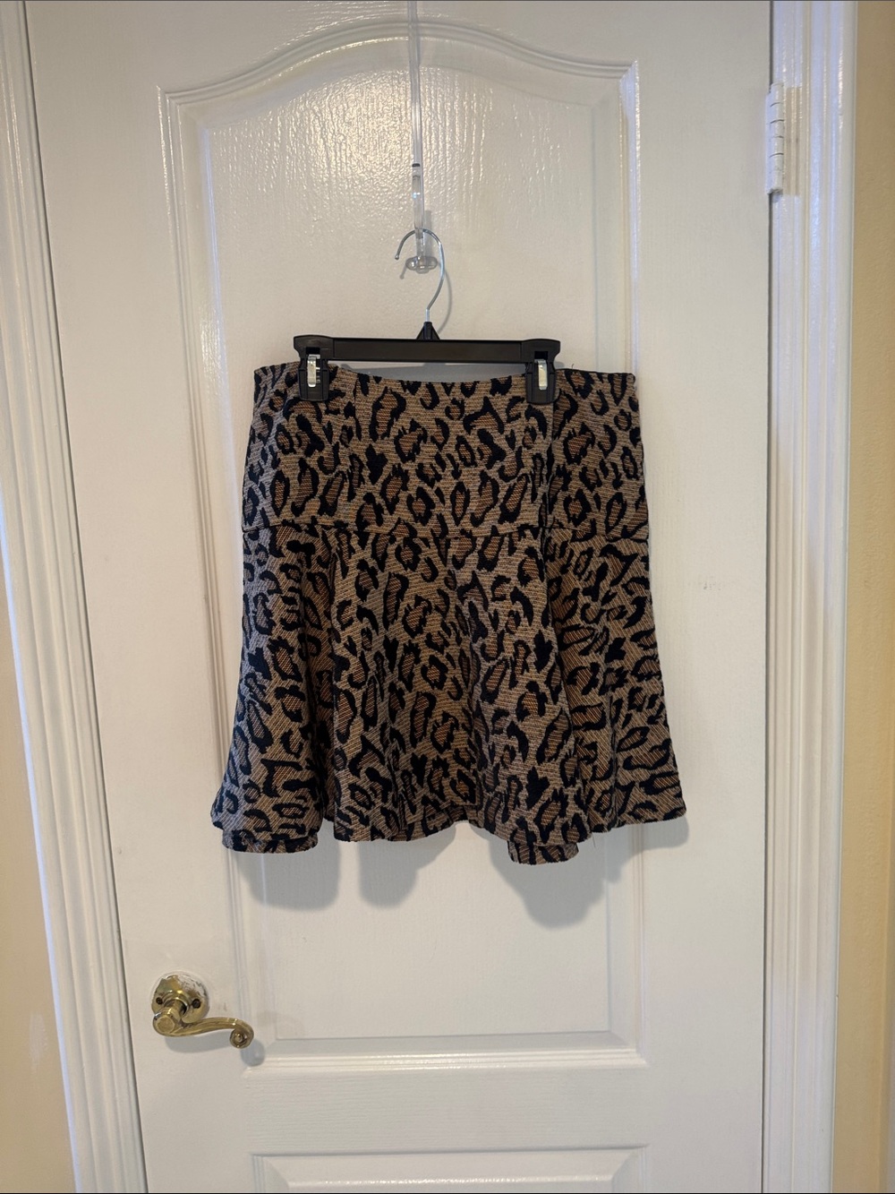 Free People Leopard-Print Circle Skirt in Tan and Black